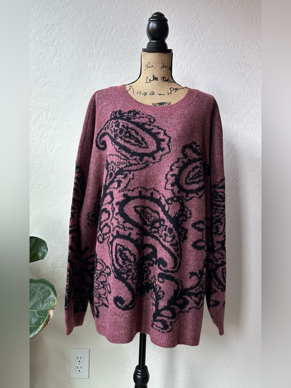 NWT Nurture Burgundy Paisley Sweater Size 2X